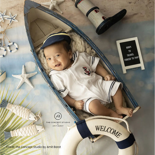 Newborn Studio Photography Prop | Baby Life Ring | Miniature | White