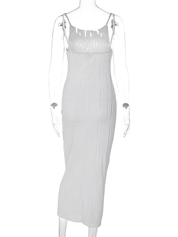 fotobeyou 3D Line Backless Back Slit Bodycon Elegant Baby Shower Maternity Maxi Dress