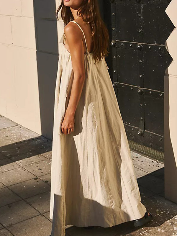 fotobeyou White Cami Big Swing Boho Maternity Baby Shower Maxi Dress