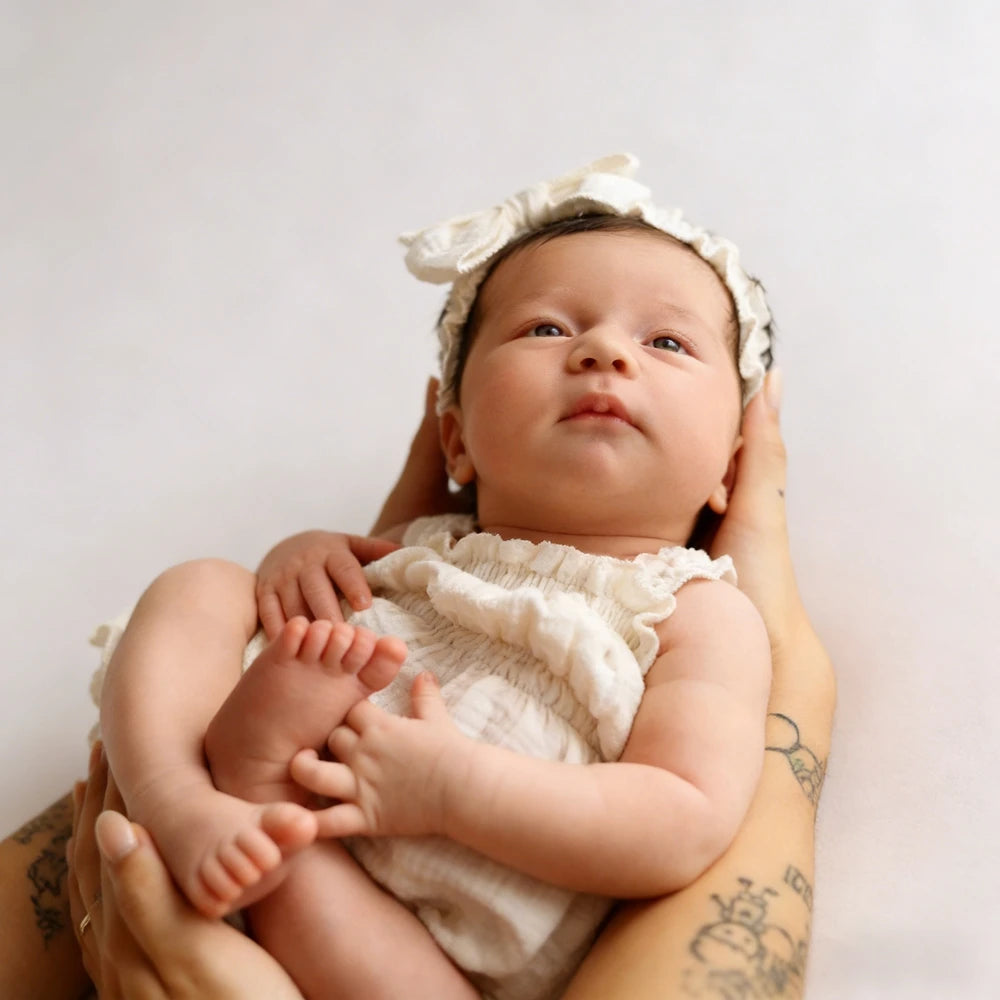 Newborn Photography Props Baby Costume White Muslin Romper Newborn Baby Photo Shoot Outfit Infant Girl Studio Props Soft Cotton