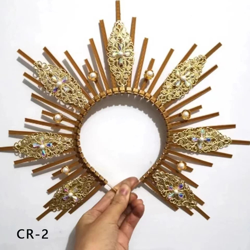Maternity Hair Halo Crown Headpiece Tiara Sun Goddess Gown