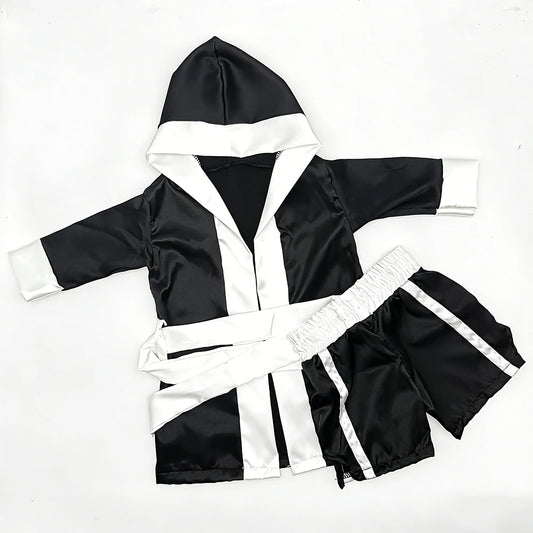 Personalized Baby Boxing 3-Piece Set | Custom Embroidered Shorts, Cape & Belt Newborn Prop