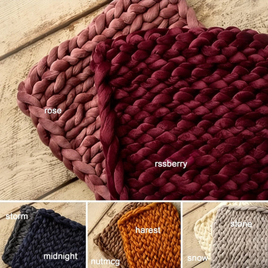 Velvet Chunky Knit Blanket Baby Braided Throw Multi Color Soft