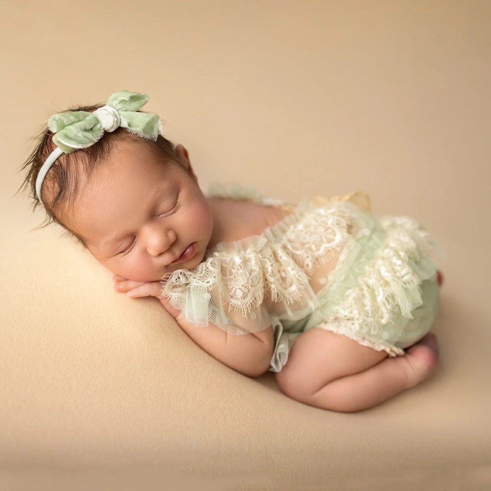 Elegant Fairy Dress Soft Puffy Romper Princess Baby Girl Portrait Posing Garments
