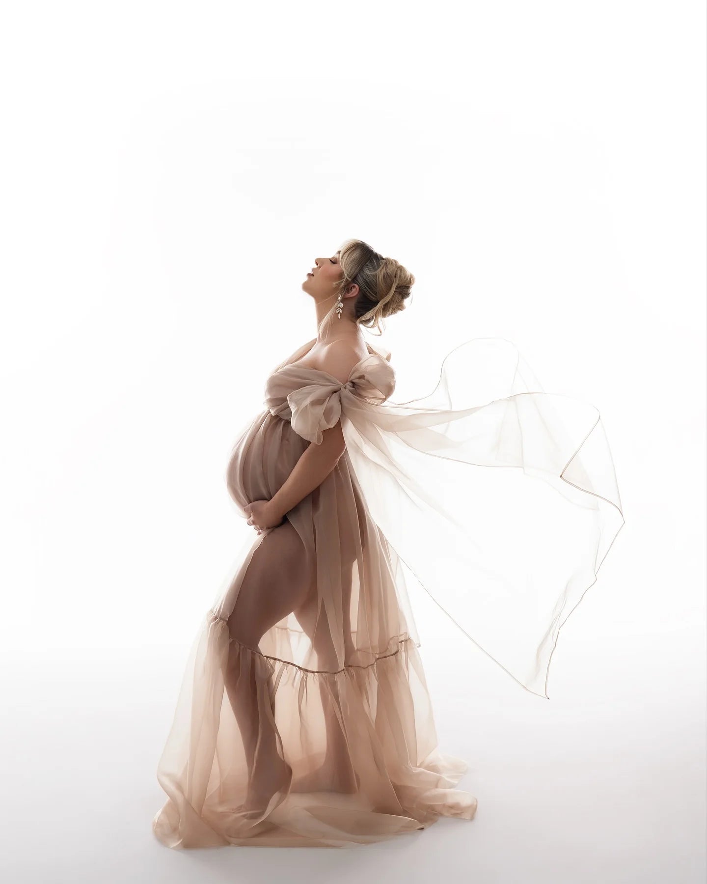 Sexy Transparent Dress For Photo Shoot Pregnant Maternity Photography Props Dress Elegant Chiffon V-neck Dress For Women