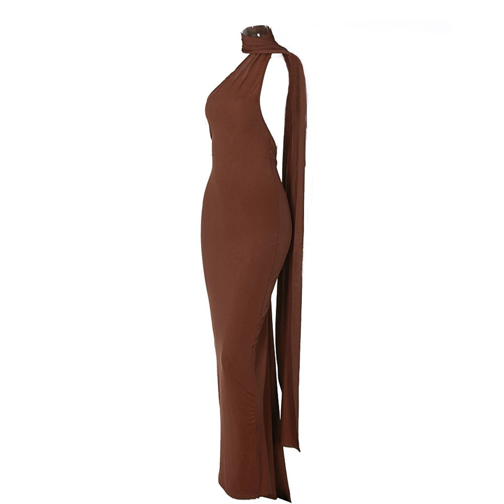 Maternity Backless Elastic Slim Fit Gown