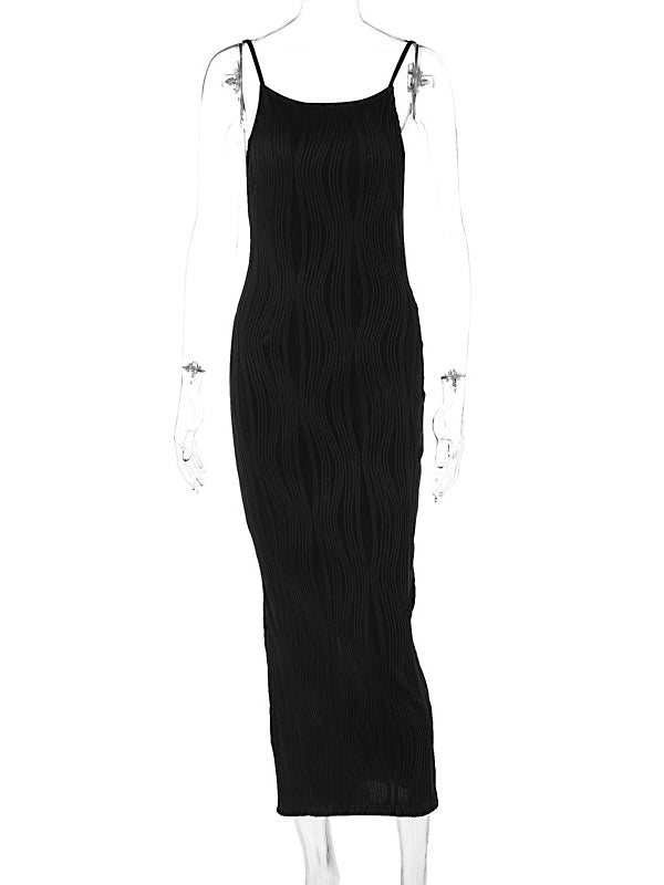 fotobeyou 3D Line Backless Back Slit Bodycon Elegant Baby Shower Maternity Maxi Dress