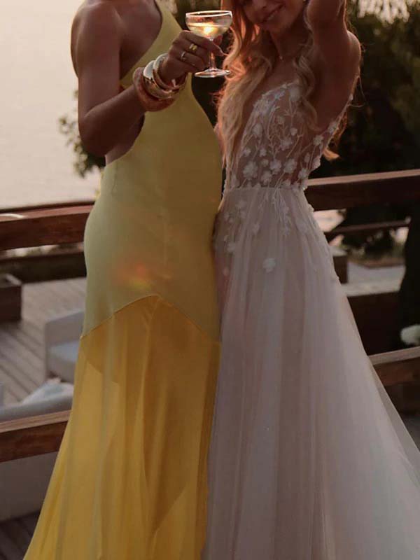 fotobeyou Satin Mesh Patchwork One Shoulder Backless Mermaid Maternity Maxi Dress