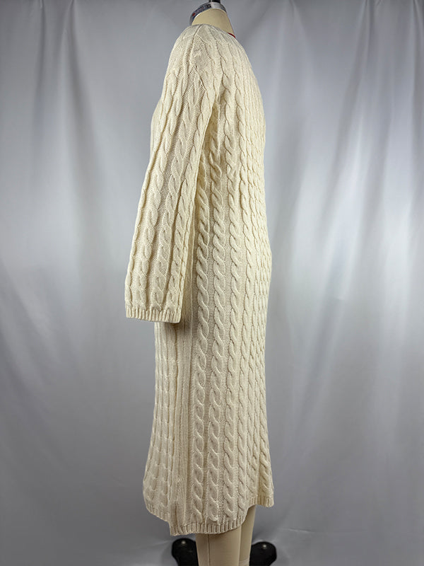 fotobeyou Apricot Knit Ribbed Elegant Going Out Cozy Casual Maternity Sweater Maxi Dress