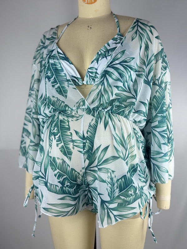 fotobeyou Green Stamp Duty lace-up Beach Vacation Maternity Photoshoot Bathing Suit