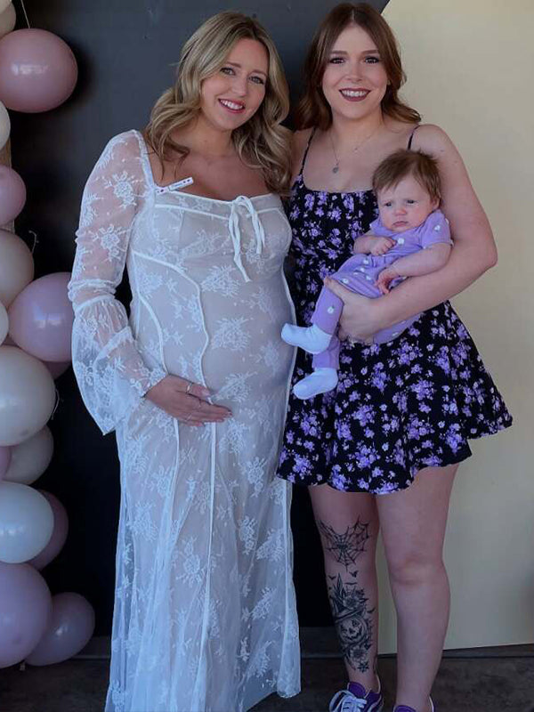 fotobeyou White Lace Corset Square Neck Flare Sleeve Off Shoulder Bodycon Elegant Cocktail Party Maternity Photoshoot Baby Shower Maxi Dress