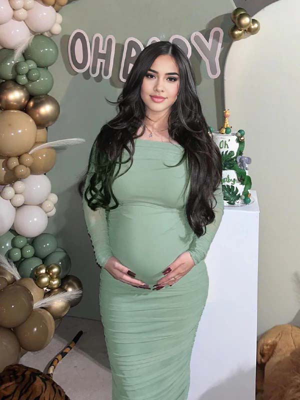 fotobeyou Tutu Grenadine Back Slit Bodycon Baby Shower Maternity Maxi Dress
