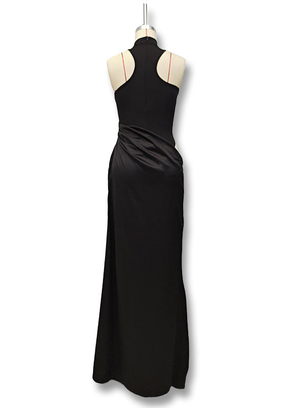 fotobeyou Color Splicing Cut Out Band Neck Bodycon Elegant Party Photoshoot Baby Shower Maternity Maxi Dress