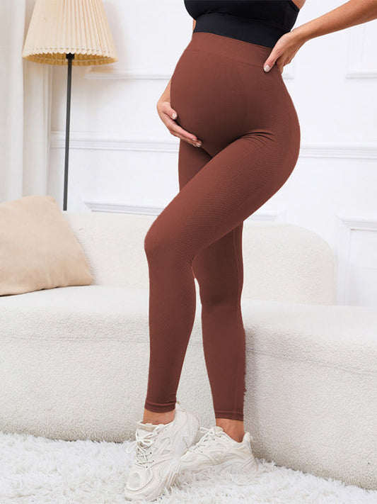 fotobeyou Solid Color High Waist Support Belts Daily Casual Sport Fashion Maternity Leggings