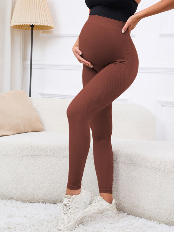 fotobeyou Solid Color High Waist Support Belts Daily Casual Sport Fashion Maternity Leggings