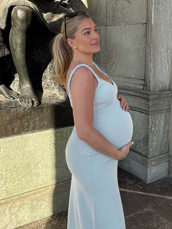 Blue Backless Cami Mermaid Maternity Baby Shower Maxi Dress