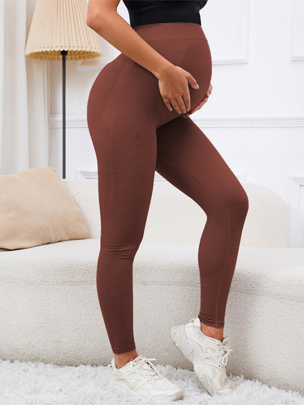 fotobeyou Solid Color High Waist Support Belts Daily Casual Sport Fashion Maternity Leggings