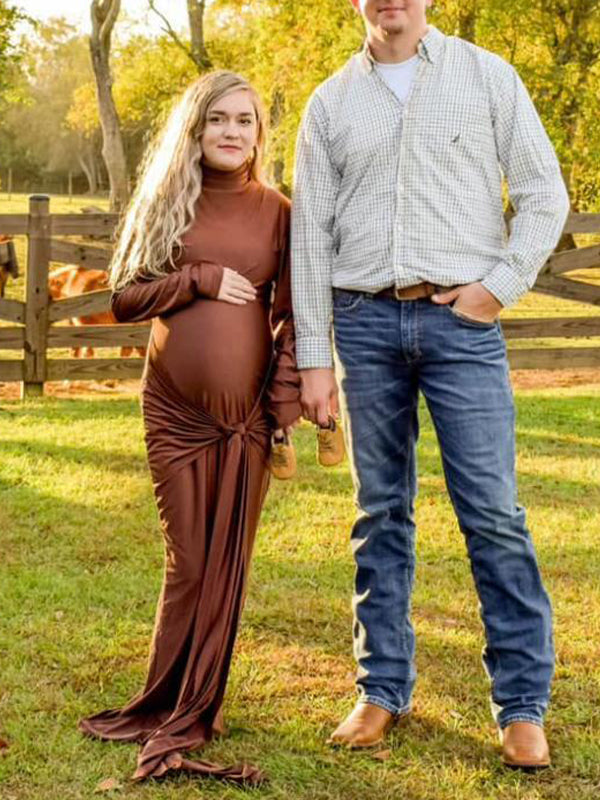 fotobeyou Solid Color Belt Splicing Ruched Draped Bodycon Mermaid Long Sleeve Going Out Photoshoot Maternity Maxi Dress