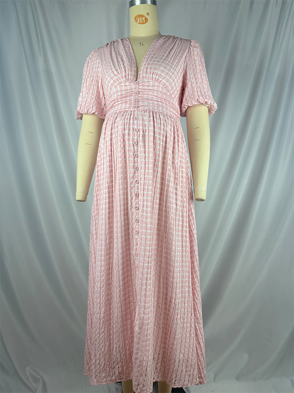 Single Breasted A-Line Slit Sweet Maternity Photoshoot Maxi Dress