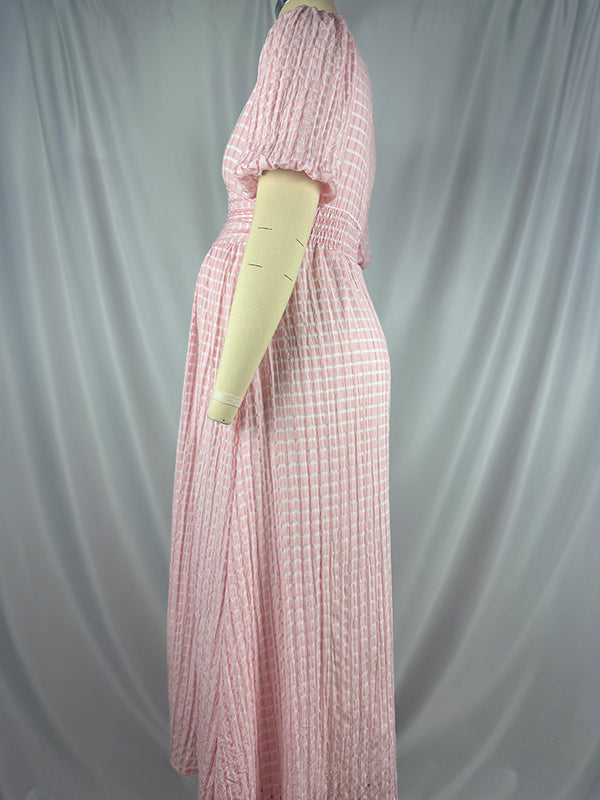 Single Breasted A-Line Slit Sweet Maternity Photoshoot Maxi Dress