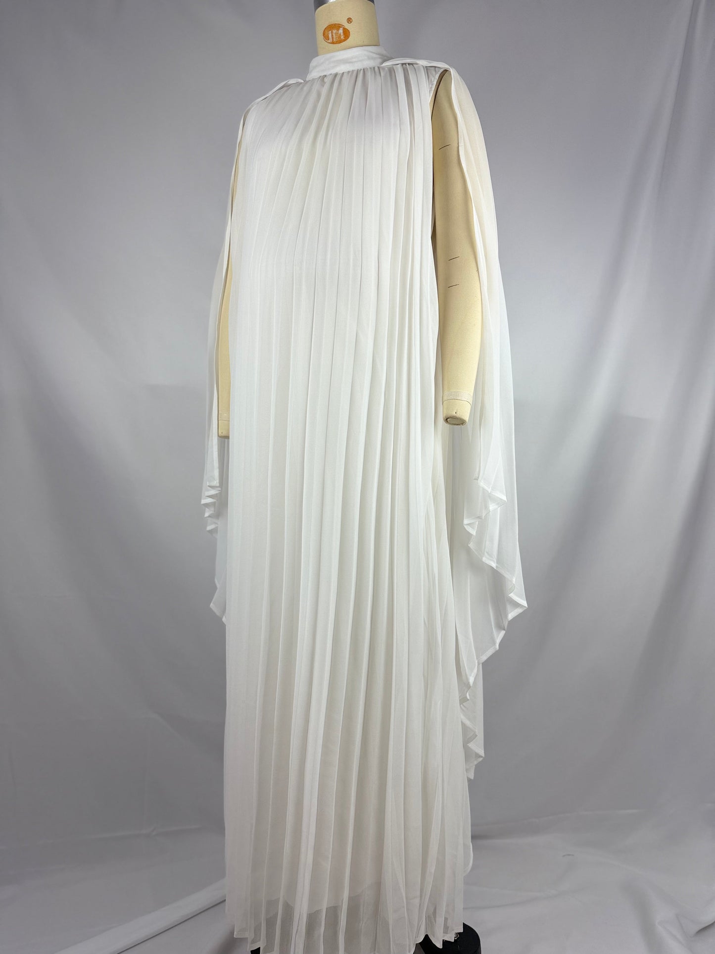 High Neck Pleat Shawls Maternity Photoshoot Maxi Dress