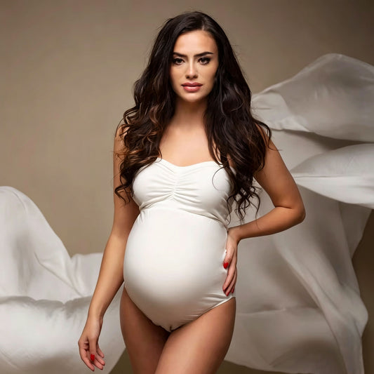 Maternity Strapless Stretchy Bodysuit Jumpsuit