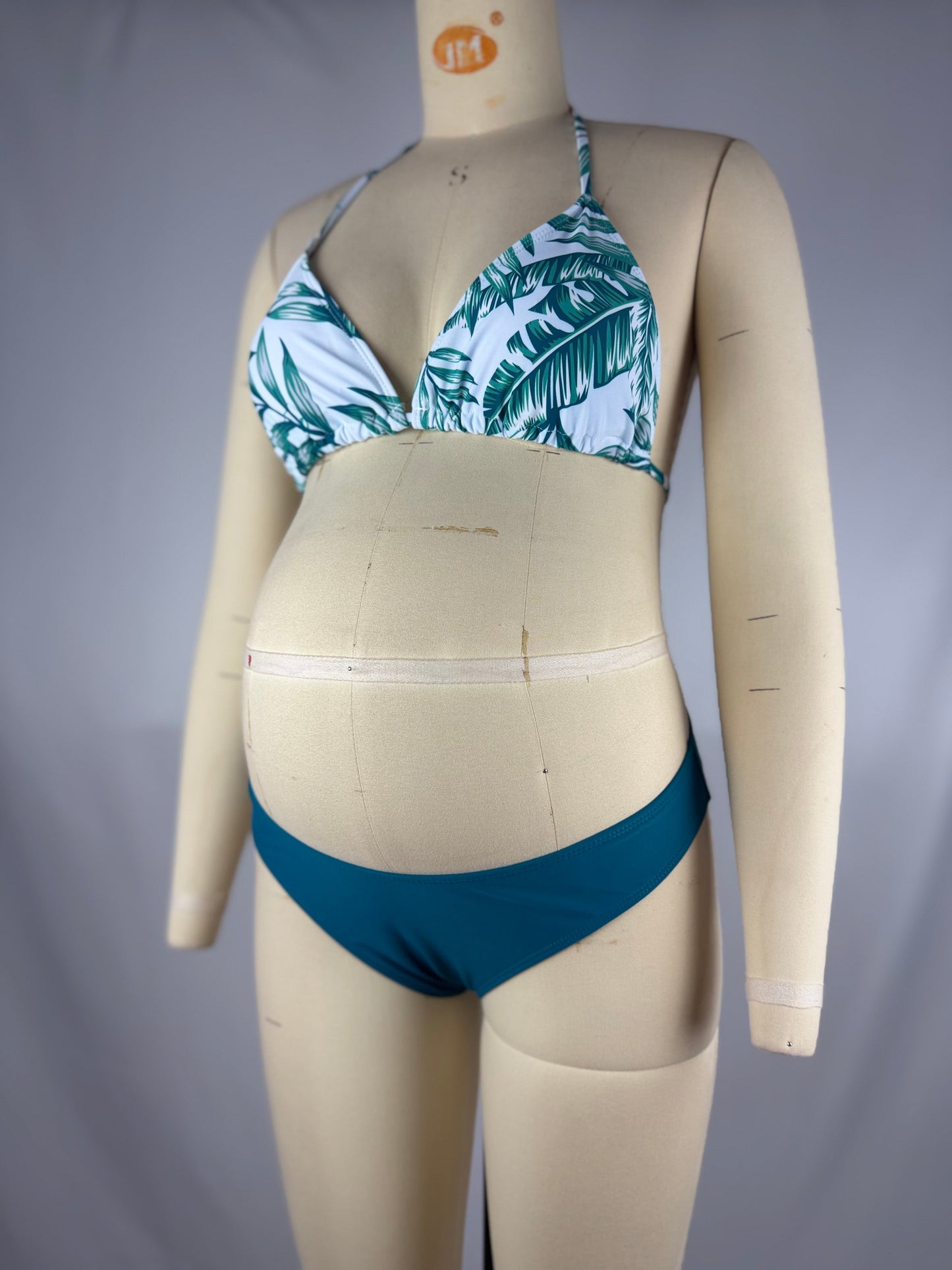 fotobeyou Green Stamp Duty lace-up Beach Vacation Maternity Photoshoot Bathing Suit