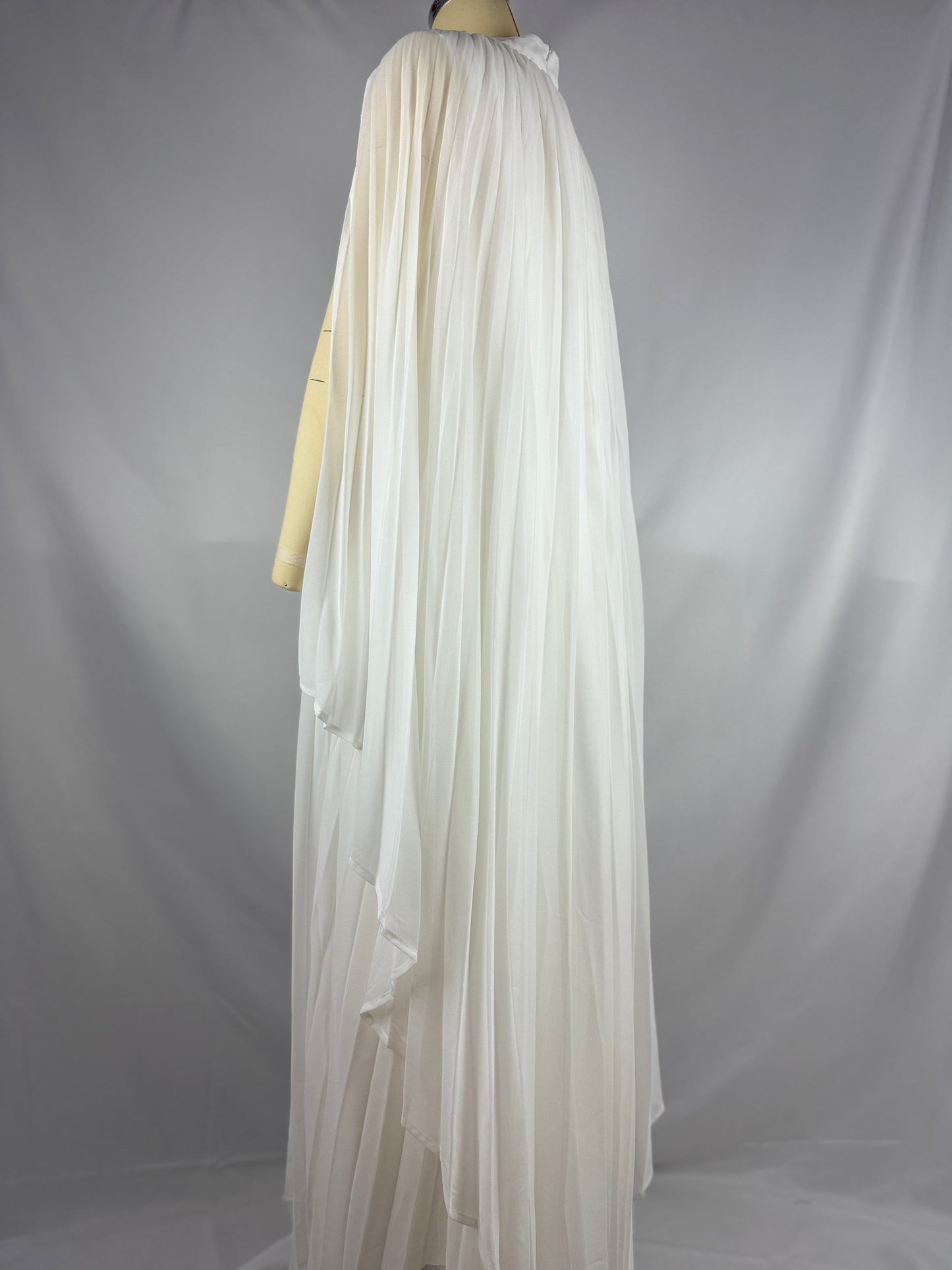 High Neck Pleat Shawls Maternity Photoshoot Maxi Dress