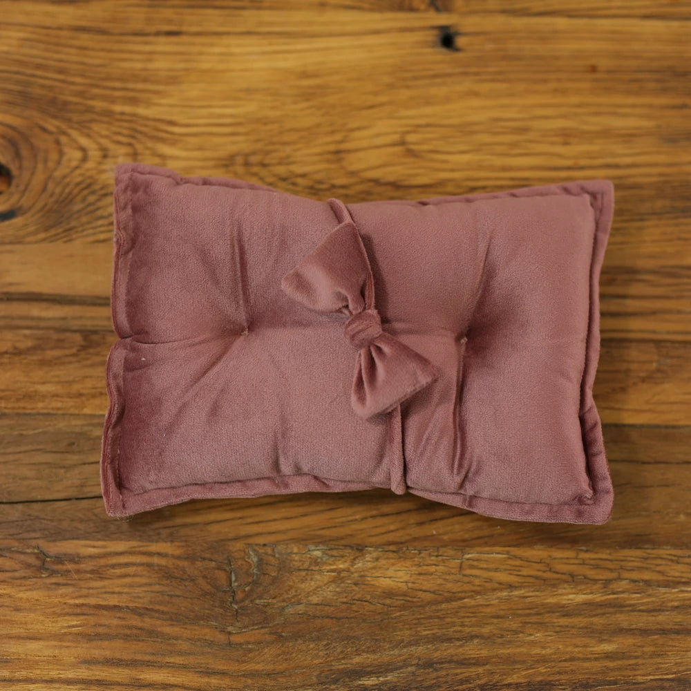 Newborn Photography Props Velvet Bowknot Baby Posing Pillow Set With Headband Fabric Studio Shooting Accessories