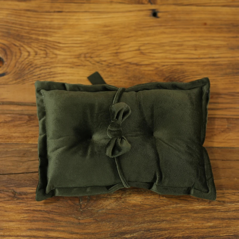 Newborn Photography Props Velvet Bowknot Baby Posing Pillow Set With Headband Fabric Studio Shooting Accessories