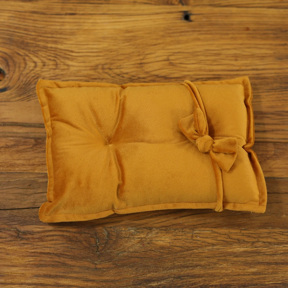 Newborn Photography Props Velvet Bowknot Baby Posing Pillow Set With Headband Fabric Studio Shooting Accessories