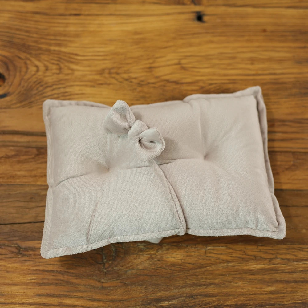 Newborn Photography Props Velvet Bowknot Baby Posing Pillow Set With Headband Fabric Studio Shooting Accessories