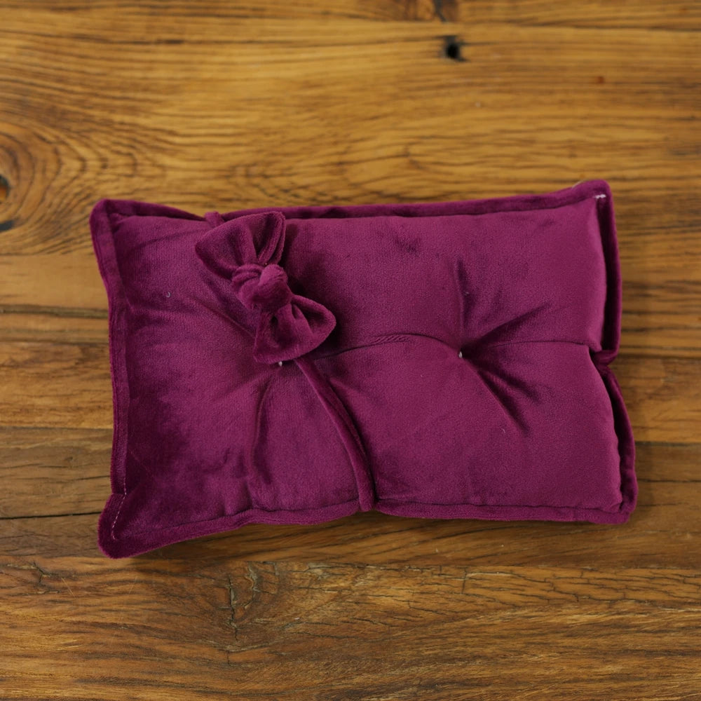Newborn Photography Props Velvet Bowknot Baby Posing Pillow Set With Headband Fabric Studio Shooting Accessories