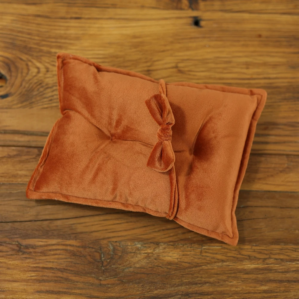 Newborn Photography Props Velvet Bowknot Baby Posing Pillow Set With Headband Fabric Studio Shooting Accessories