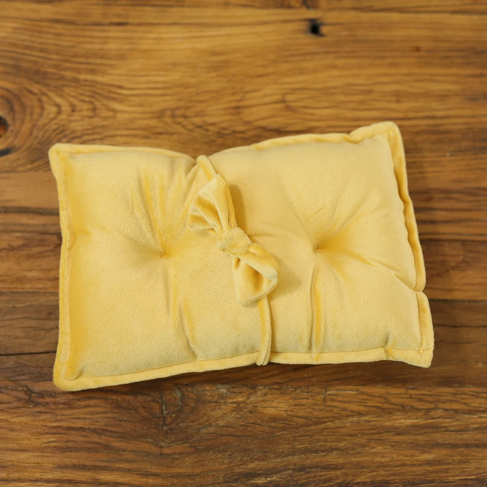 Newborn Photography Props Velvet Bowknot Baby Posing Pillow Set With Headband Fabric Studio Shooting Accessories