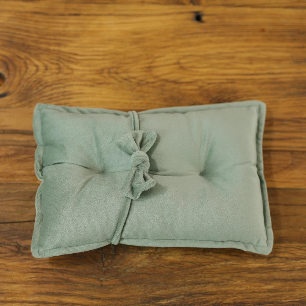 Newborn Photography Props Velvet Bowknot Baby Posing Pillow Set With Headband Fabric Studio Shooting Accessories