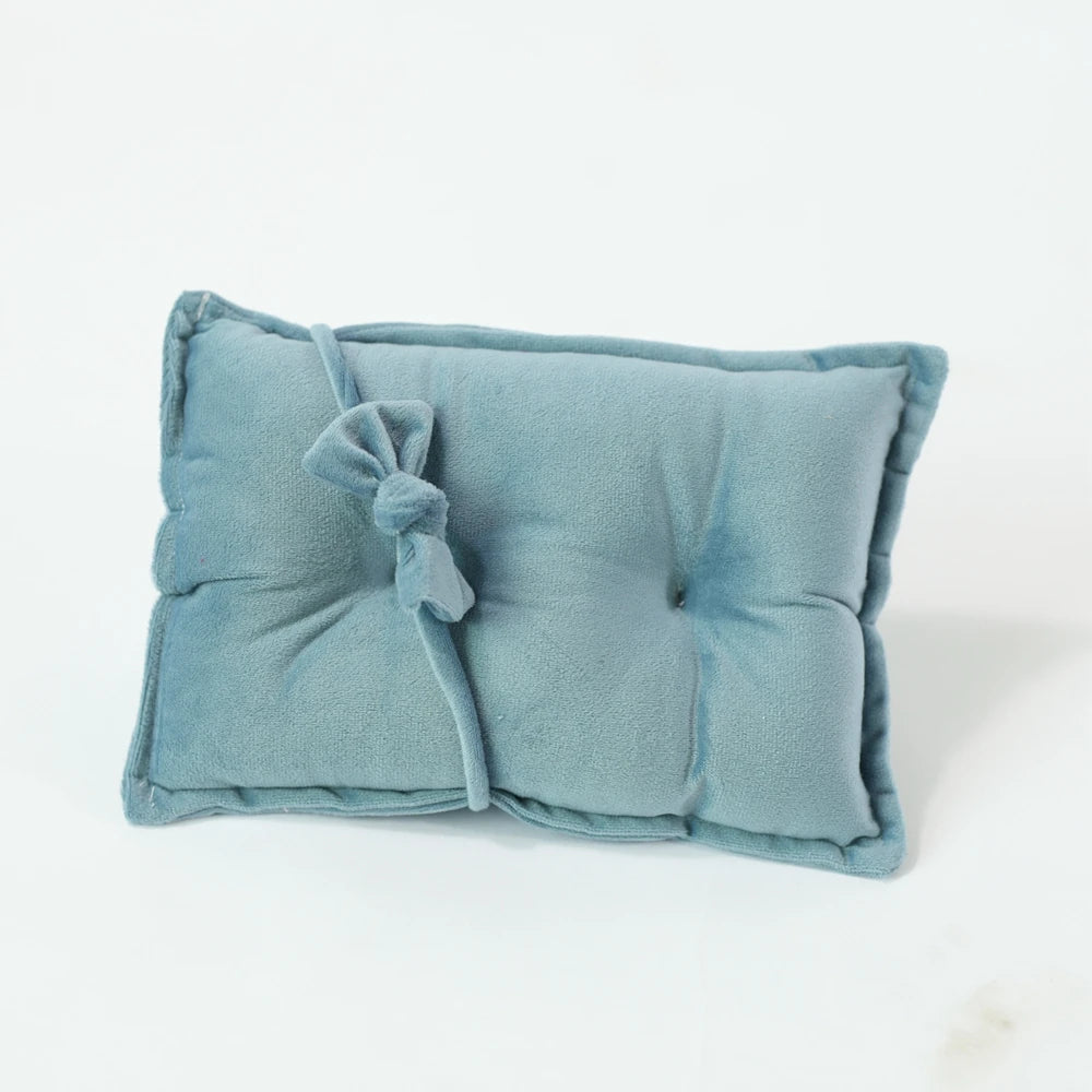 Newborn Photography Props Velvet Bowknot Baby Posing Pillow Set With Headband Fabric Studio Shooting Accessories