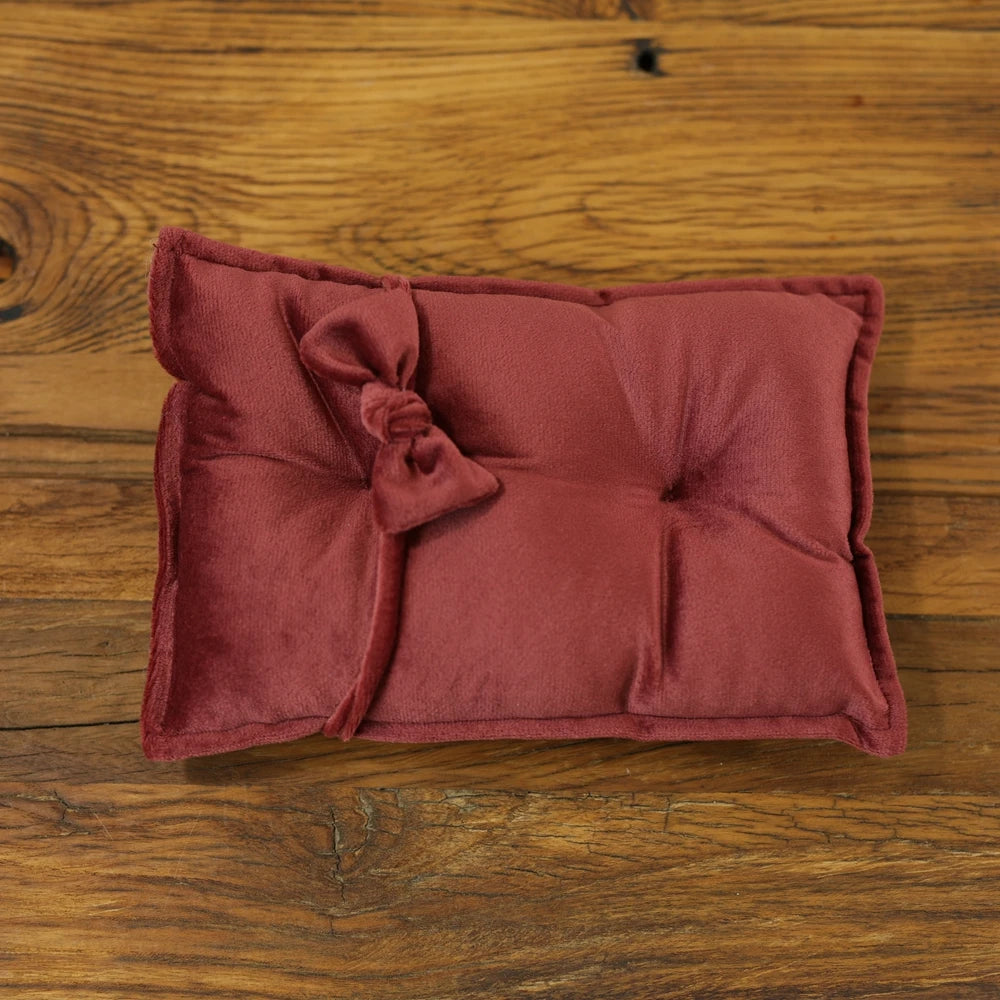 Newborn Photography Props Velvet Bowknot Baby Posing Pillow Set With Headband Fabric Studio Shooting Accessories