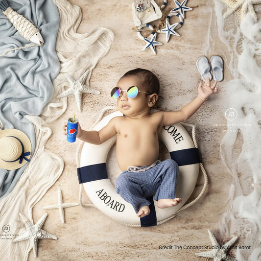 Newborn Studio Photography Prop | Baby Life Ring | Miniature | White