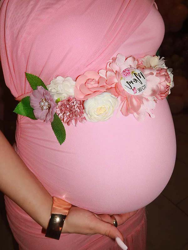 Mesh One Shoulder Ruched Side Slit Mermaid Maternity Maxi Dress