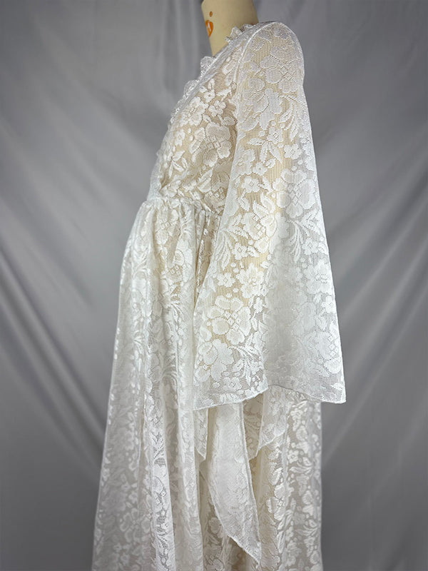 fotobeyou Boho Lace Summer Maternity Dress Perfect for Outdoor Photoshoots