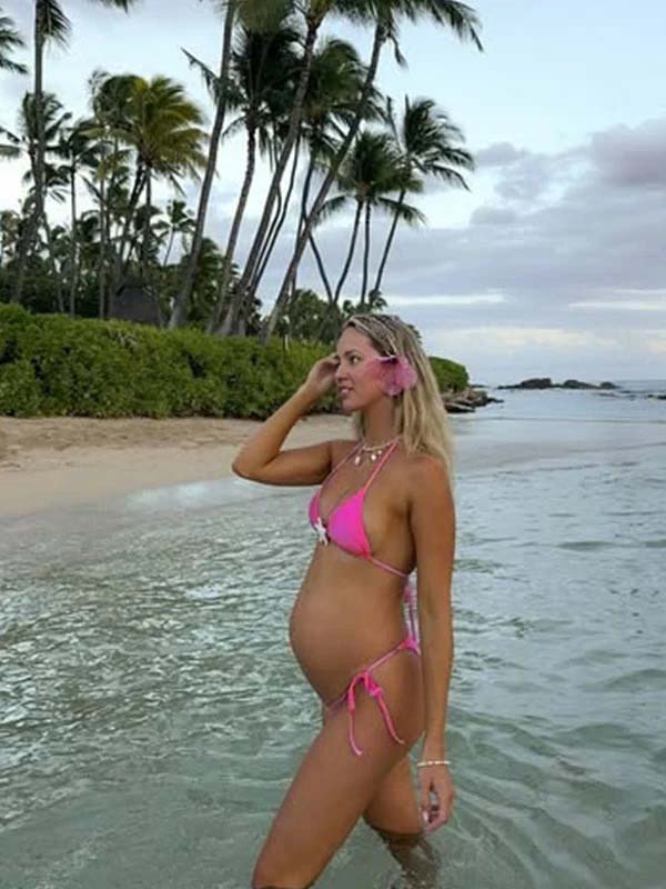 fotobeyou Rose Carmine Three-piece Starfish Lace-Up Ruched Slit Cami Swimwear Chic Baby Moon Beach Bikini