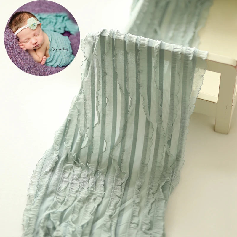 Lace Wraps Ruffle Stretch Fabric Posing Swaddle Baby Bebe Shooting First Photo