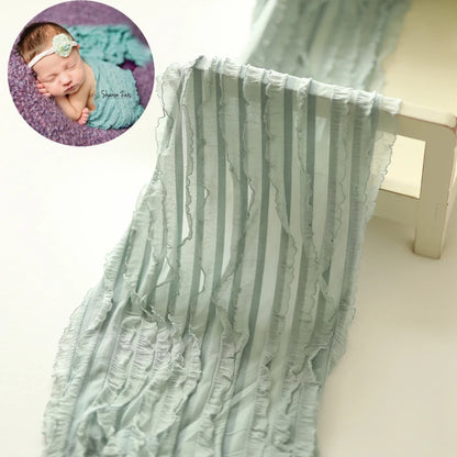 Lace Wraps Ruffle Stretch Fabric Posing Swaddle Baby Bebe Shooting First Photo