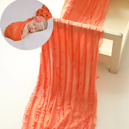 Lace Wraps Ruffle Stretch Fabric Posing Swaddle Baby Bebe Shooting First Photo