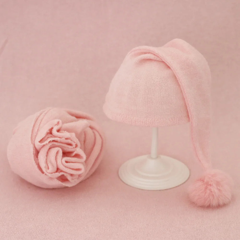 2pcs Wrap Hat Sets Newbornn Boys Girls Swaddle Blanket