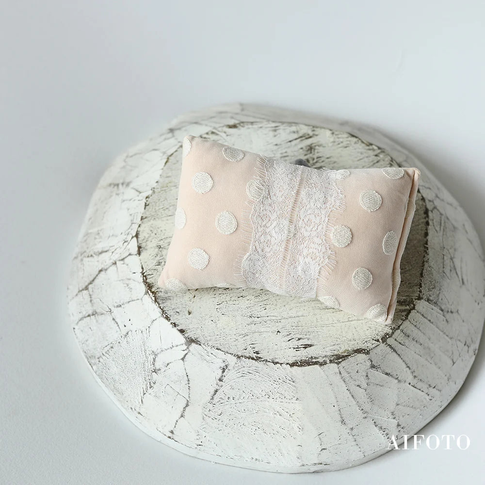 Newborn Photography Props Mini Lace Floral Posing Pillow for Baby Boy and Girl Photo Studio Pose Prop Accessories