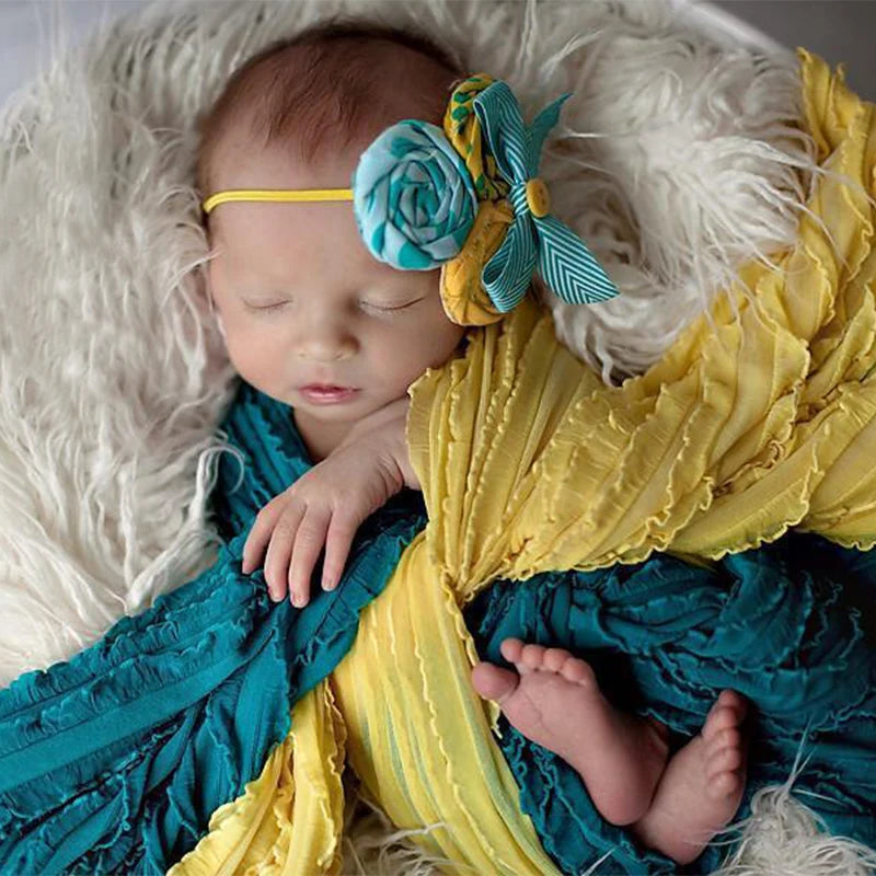Lace Wraps Ruffle Stretch Fabric Posing Swaddle Baby Bebe Shooting First Photo