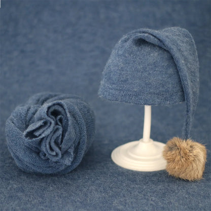 2pcs Wrap Hat Sets Newbornn Boys Girls Swaddle Blanket