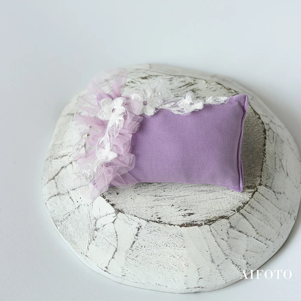 Newborn Photography Props Mini Lace Floral Posing Pillow for Baby Boy and Girl Photo Studio Pose Prop Accessories